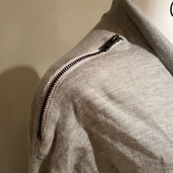 Allsaints small grey cardigan with zipper shoulder detail - Picture 4 of 7